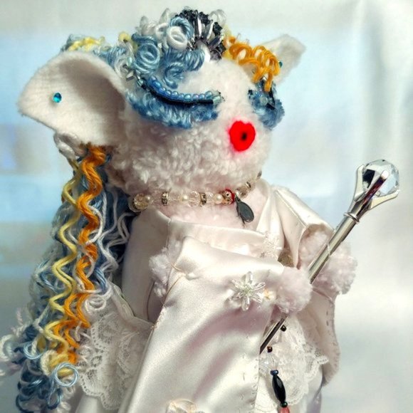 Handmade Snow Queen Pom Pom Doll